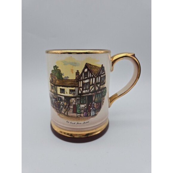 Vintage Tankard by ARTHUR WOOD England Gold Trim "Old Coach House - Bristol" - Picture 1 of 12